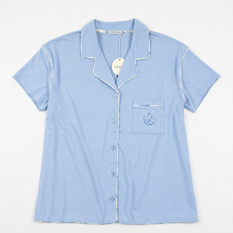 Pyjama Femme Coton  TRESS  – Importé d'Espagne 🇪🇸– PG267292 – Bleu
