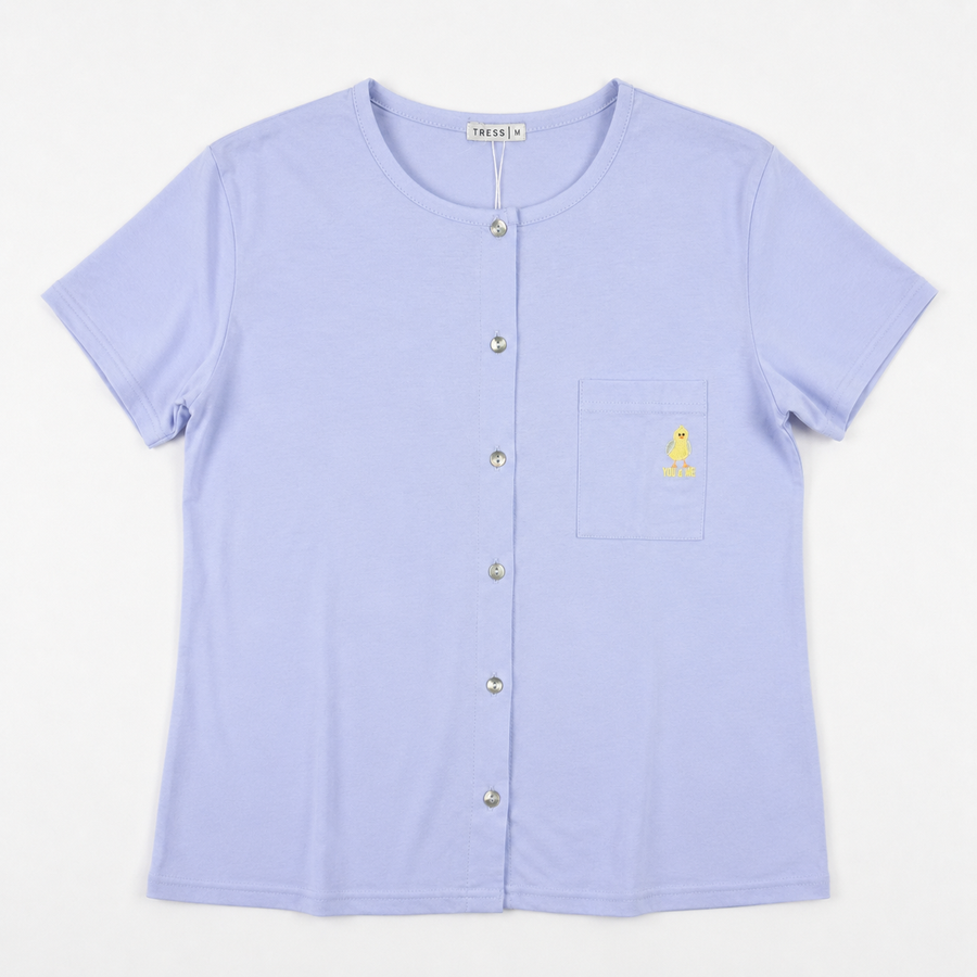 Pyjama Femme TRESS Coton Motif Poussin – Importé d'Espagne 🇪🇸 – Bleu