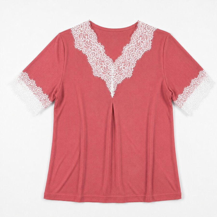 Pyjama Bombas Femme Corail Dentelle – Importé d'Espagne 🇪🇸