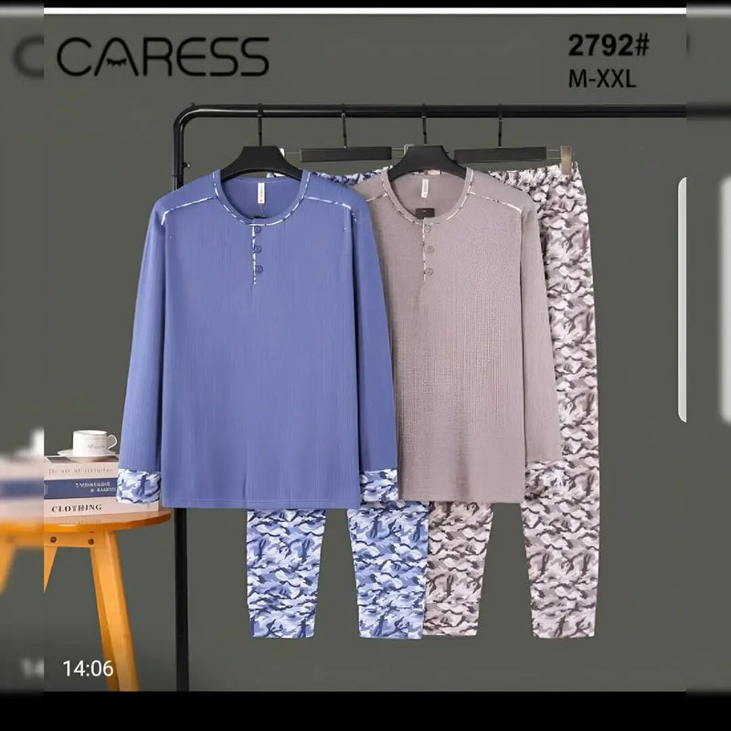 Pyjama de nuit en coton pour homme – Chaleur et qualité européenne authentique 100% & CARESS