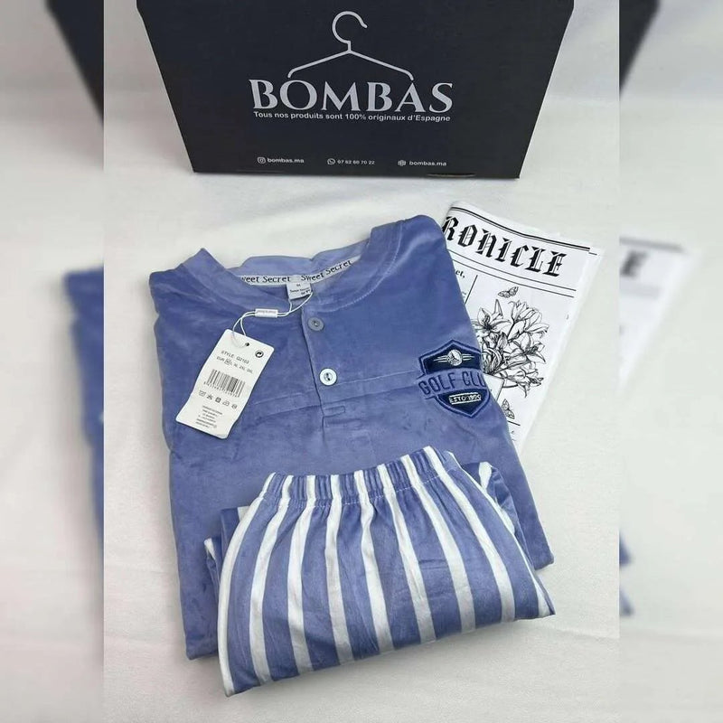 Pyjama de nuit hivernal pour homme – Chaleur et qualité européenne authentique 100% (Golf Club)