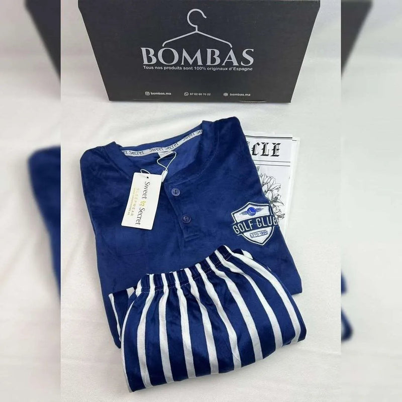 Pyjama de nuit hivernal pour homme – Chaleur et qualité européenne authentique 100% (Golf Club)