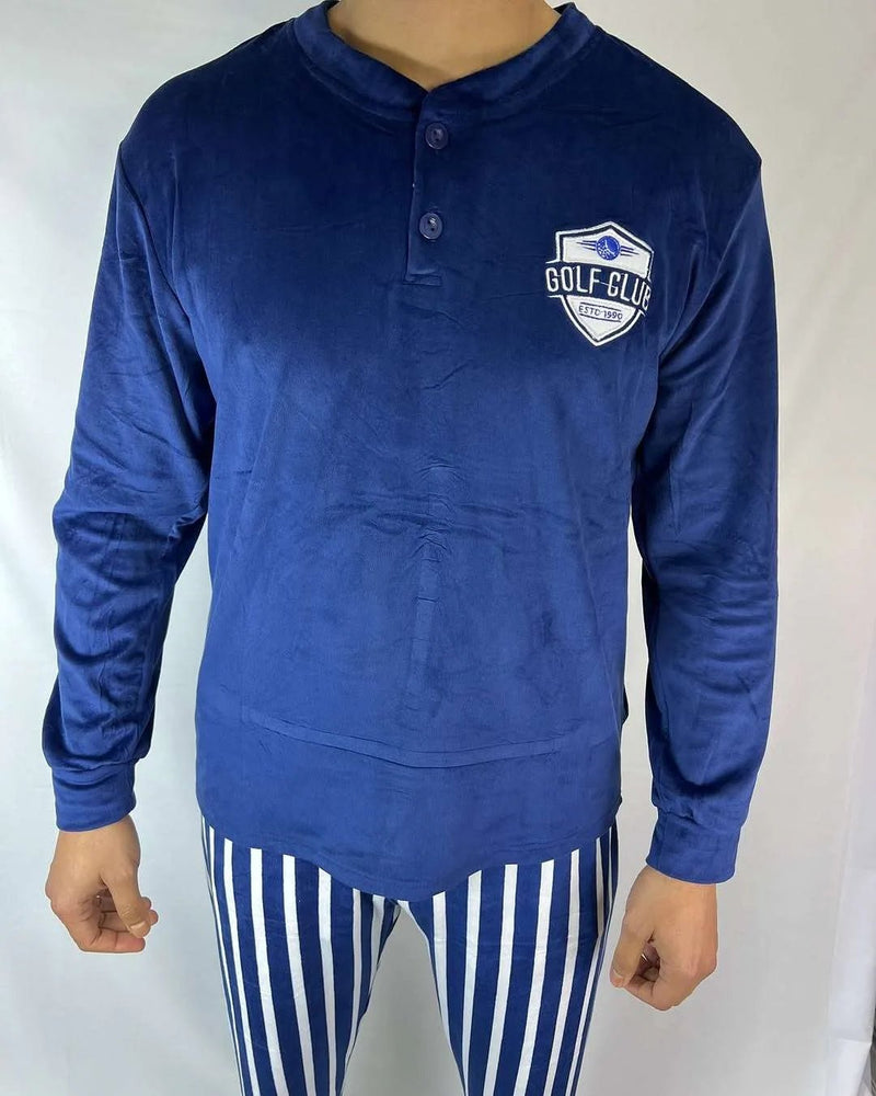 Pyjama de nuit hivernal pour homme – Chaleur et qualité européenne authentique 100% (Golf Club)