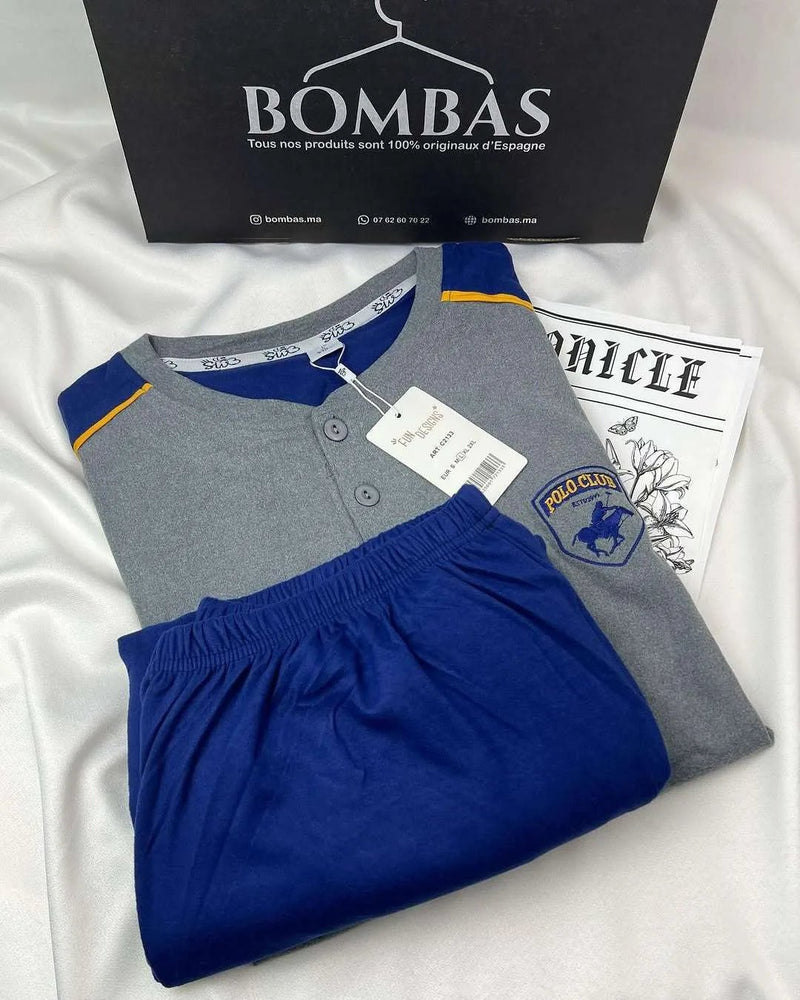 Pyjama de nuit pour homme – Chaleur et qualité européenne authentique 100% (Polo Club)