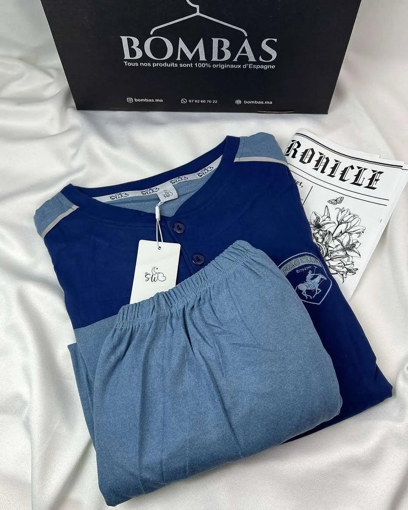 Pyjama de nuit pour homme – Chaleur et qualité européenne authentique 100% (Polo Club)