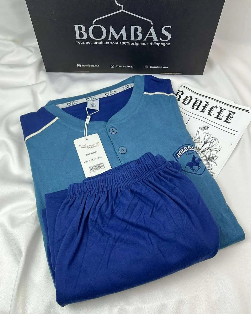 Pyjama de nuit pour homme – Chaleur et qualité européenne authentique 100% (Polo Club)