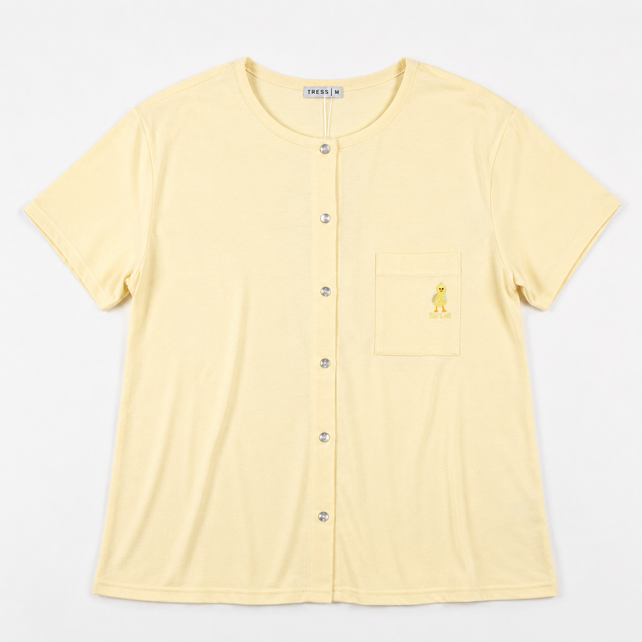 Pyjama Femme TRESS Coton Motif Poussin – Importé d'Espagne 🇪🇸 – Jaune
