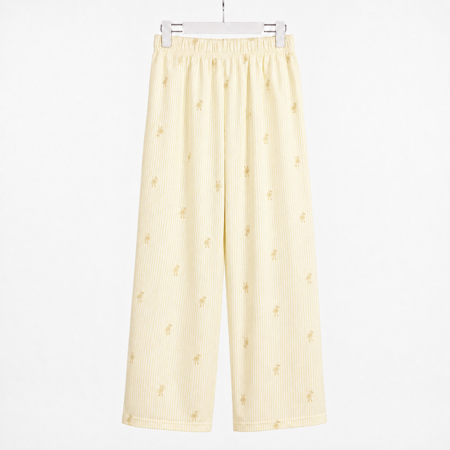 Pyjama Femme TRESS Coton Motif Poussin – Importé d'Espagne 🇪🇸 – Jaune