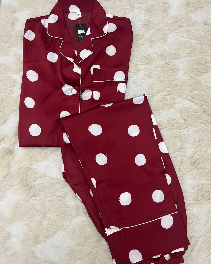 Pyjamas Élégants à Pois - Confort et Style