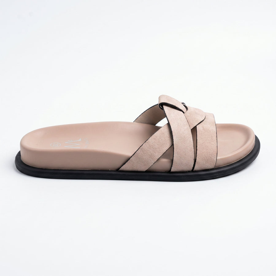 Sandales Femme Suède Beige Nude Brides Tressées — CINK-ME — Importées d'Espagne 🇪🇸