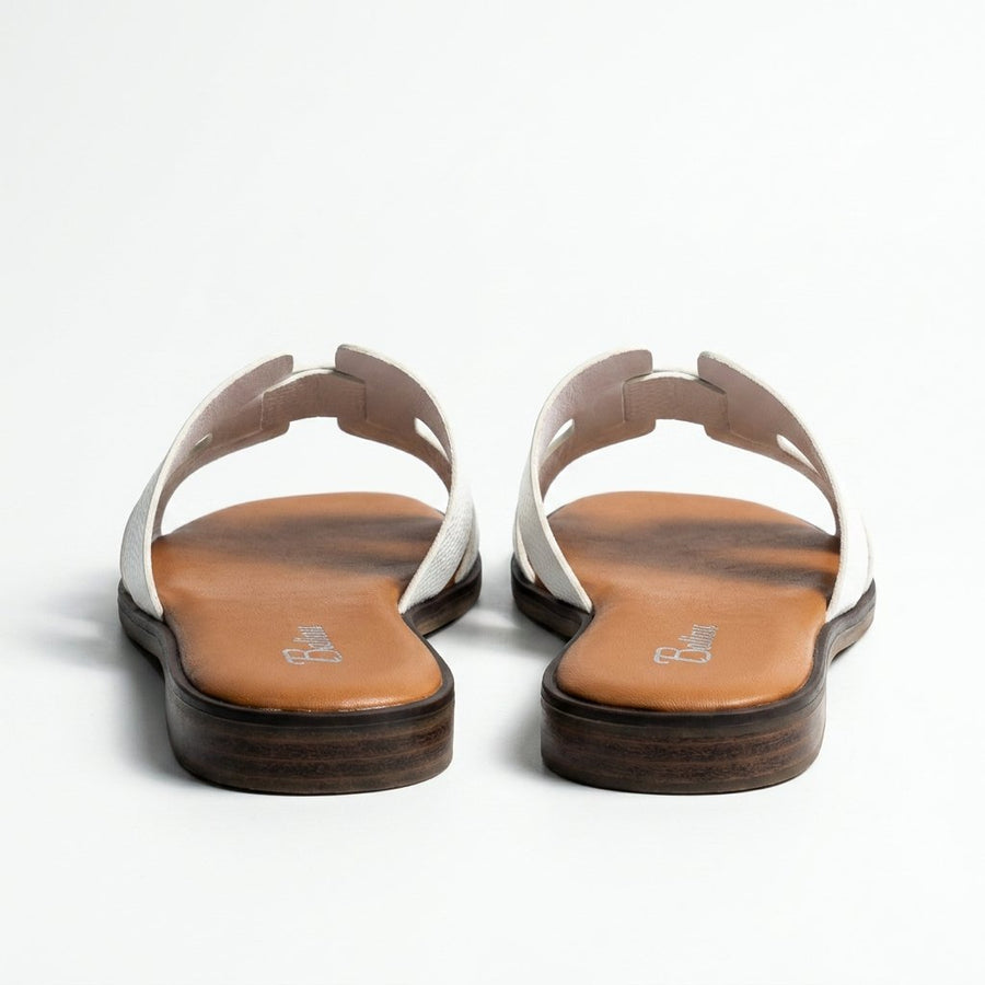 Sandales Femme Cuir Blanc Texture Lézard Style Oran — Baliou — Importées d'Espagne 🇪🇸