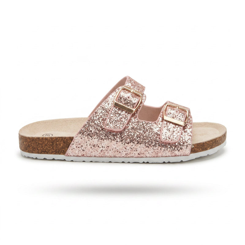 Sandales Fille Glitter Rose Double Bride – Style Birkenstock – Importées d'Espagne 🇪🇸