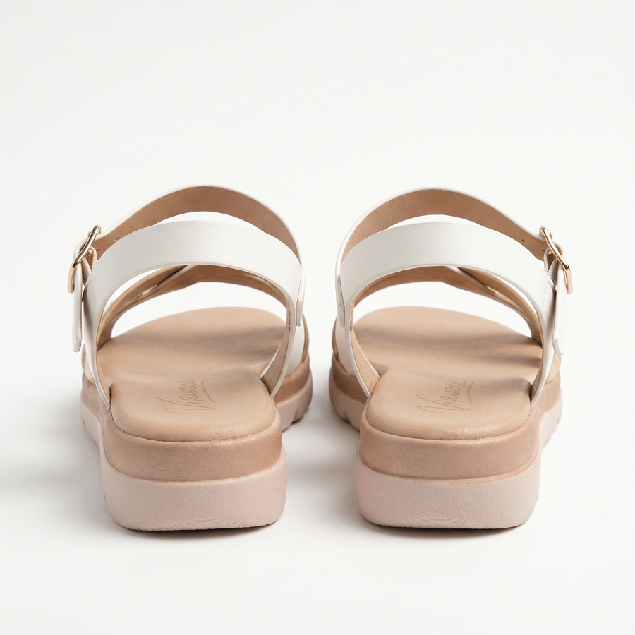 Sandales Femme Virucci Blanc Or Rose Brides Croisées – Importé d'Espagne 🇪🇸