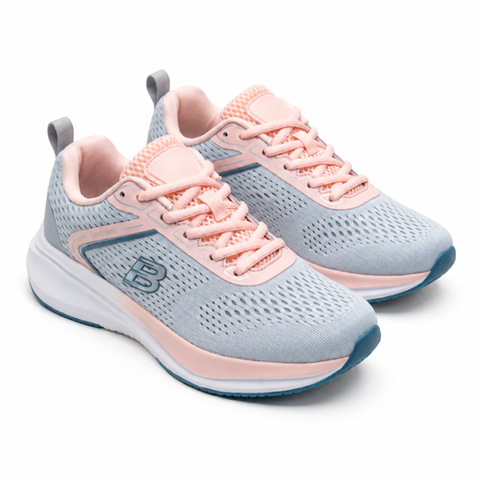 Sneakers femme gris clair rose poudré Wide Fit Double Memory - Bombas Maroc livraison à domicile