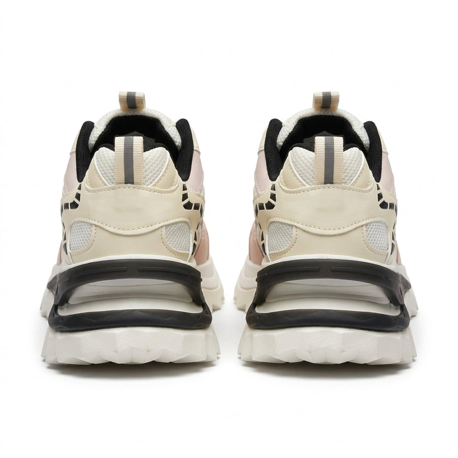 Sneakers Femme Chunky – Beige, Rose & Noir