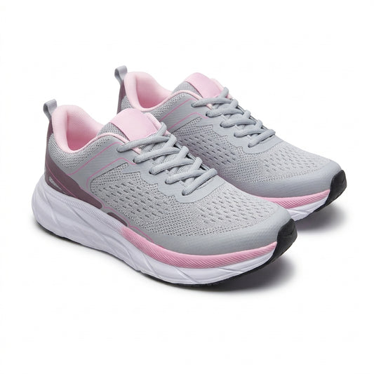 Sneakers Femme Memory Insole Gris Clair & Rose – Bombas Maroc