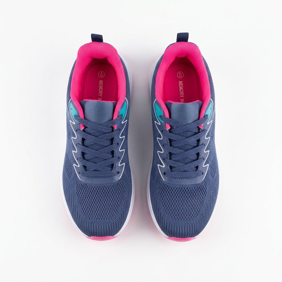 Sneakers Femme Running Memory Insole – Importées d’Espagne 🇪🇸 – Fuchsia & Bleu Marine
