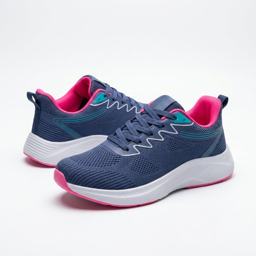 Sneakers Femme Running Memory Insole – Importées d’Espagne 🇪🇸 – Fuchsia & Bleu Marine