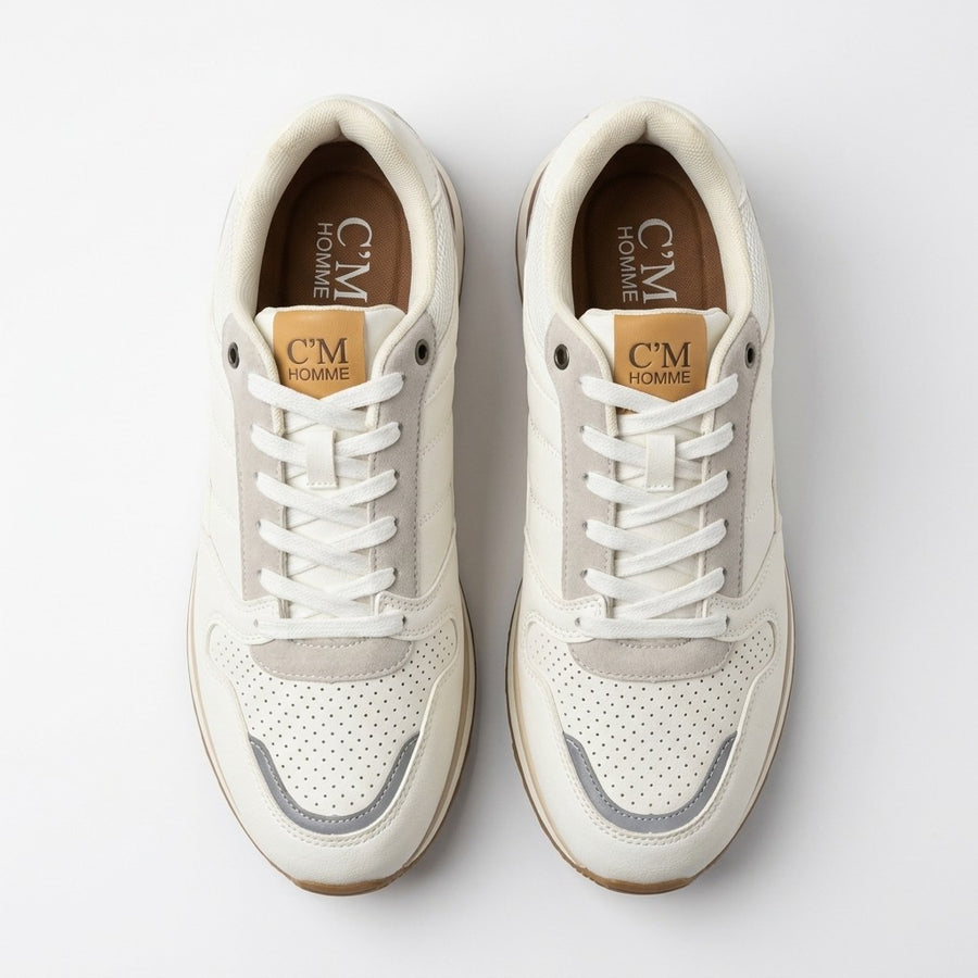 Sneakers Homme C'M – Importées d'Espagne 🇪🇸 – Blanc_Crème