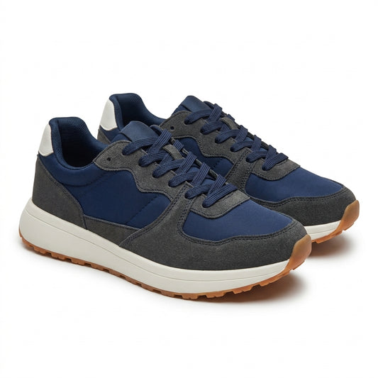 Sneakers homme C'M bleu marine et gris sur fond blanc – BOMBAS Maroc