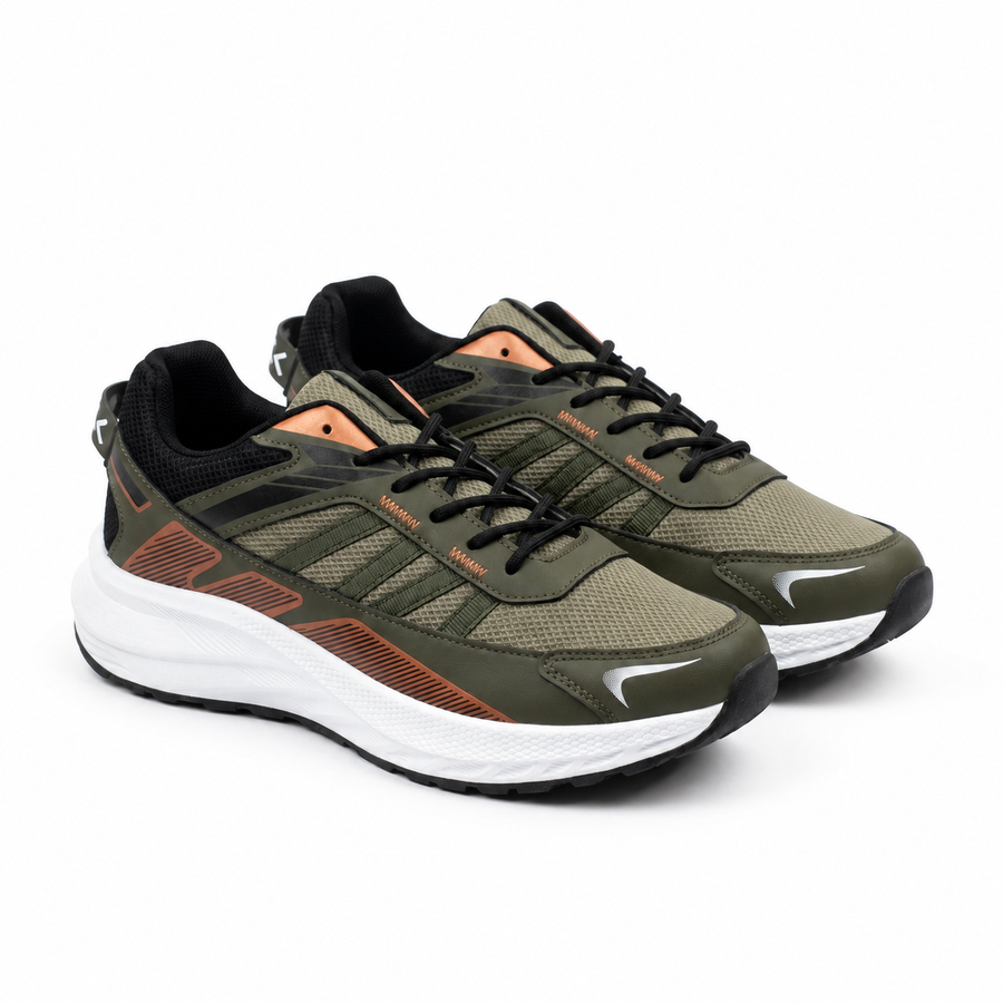 Sneakers Homme Running – Importées d’Espagne 🇪🇸 – Cuivre & Kaki