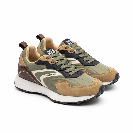 Baskets Homme Sweden KLE Kaki & Beige – Bombas Maroc