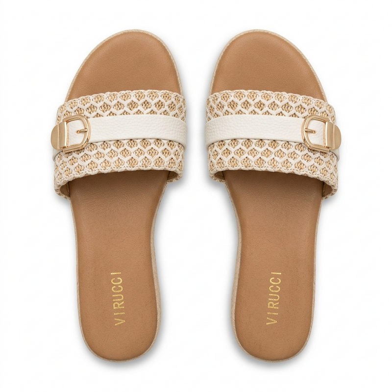 Sandales Compensées Virucci Tressées Beige – Bombas Importé d'Espagne 🇪🇸