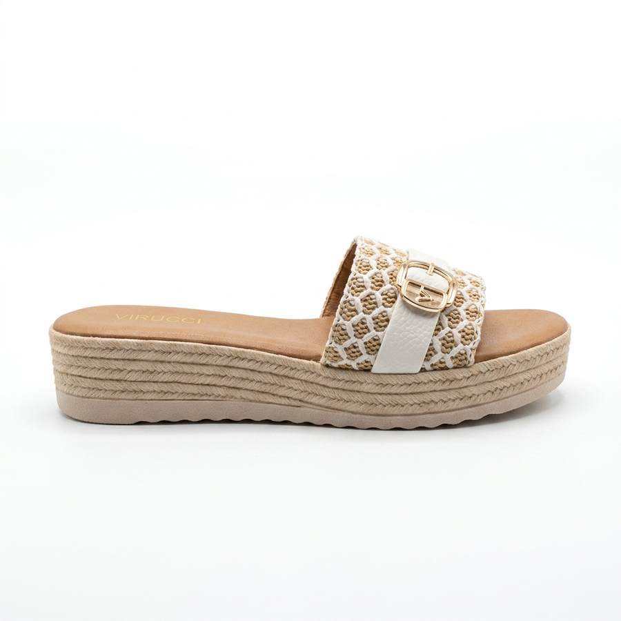 Sandales Compensées Virucci Tressées Beige – Importées d'Espagne 🇪🇸