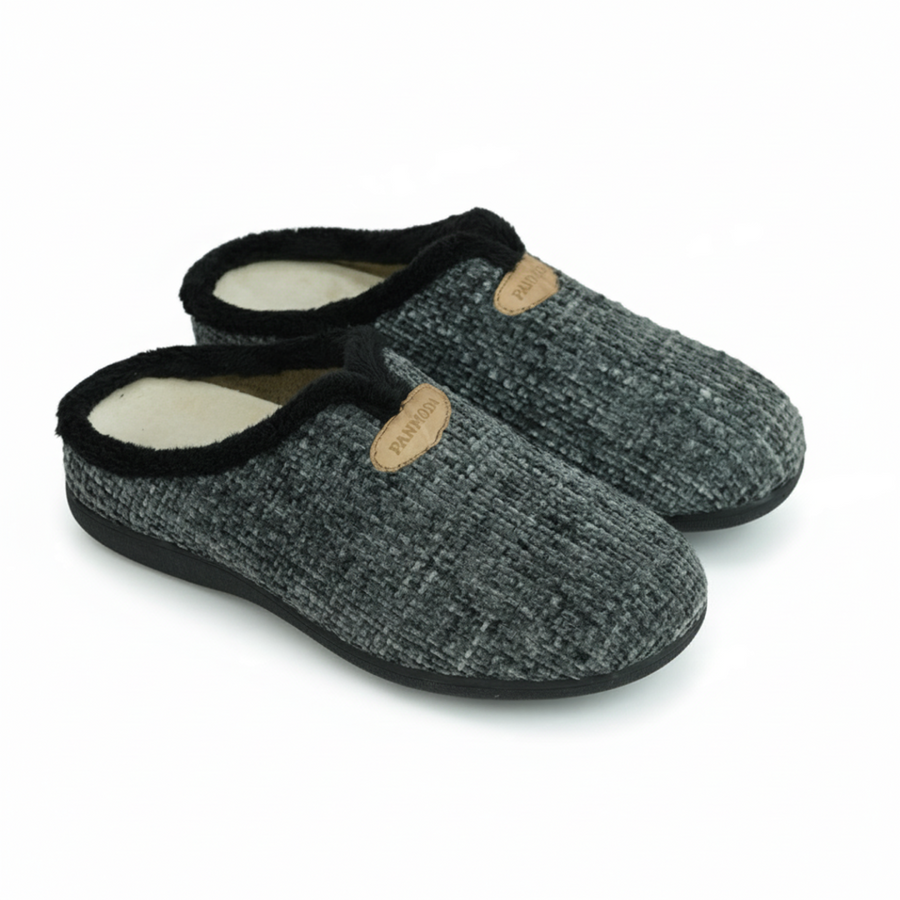 Chaussons Femme Hiver Gris Texturé – Importés d’Espagne - PN247583
