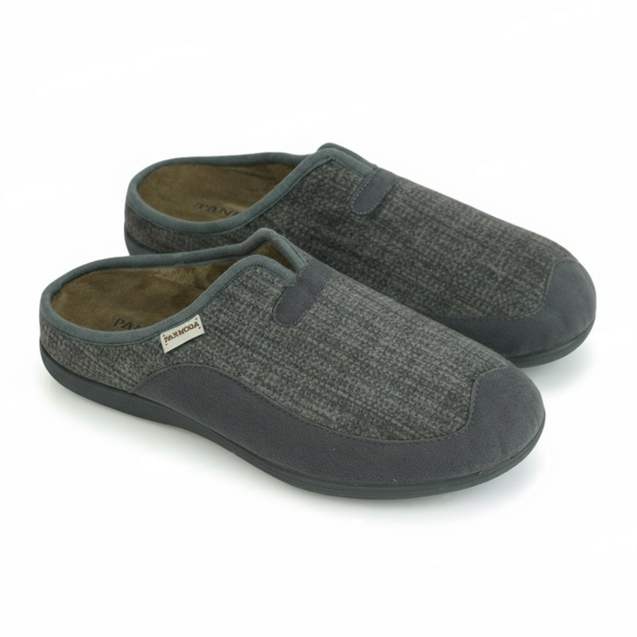 Chaussons Homme Hiver Gris Texturé – Importé d’Espagne | PN247581